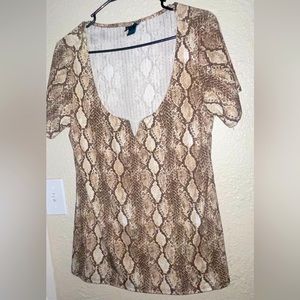 Snake Skin Print Top